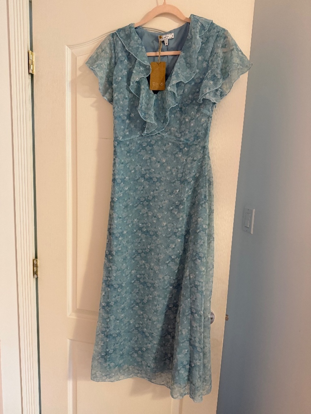 Blue floral dress